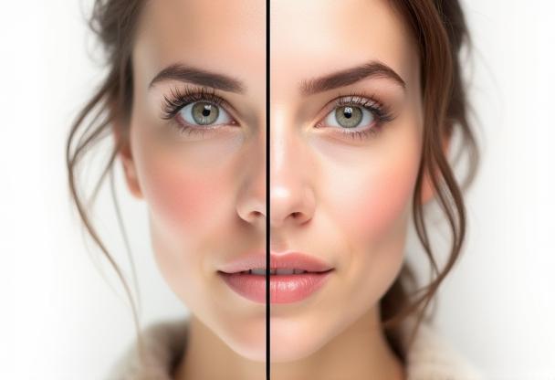 Before and after photo retouching example