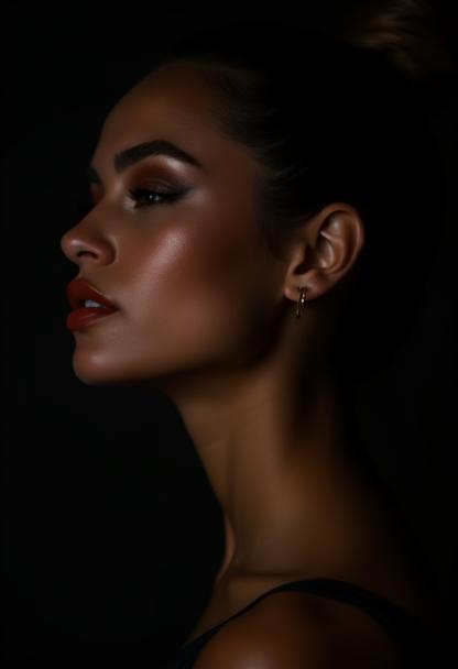Modern portrait session with dramatic lighting